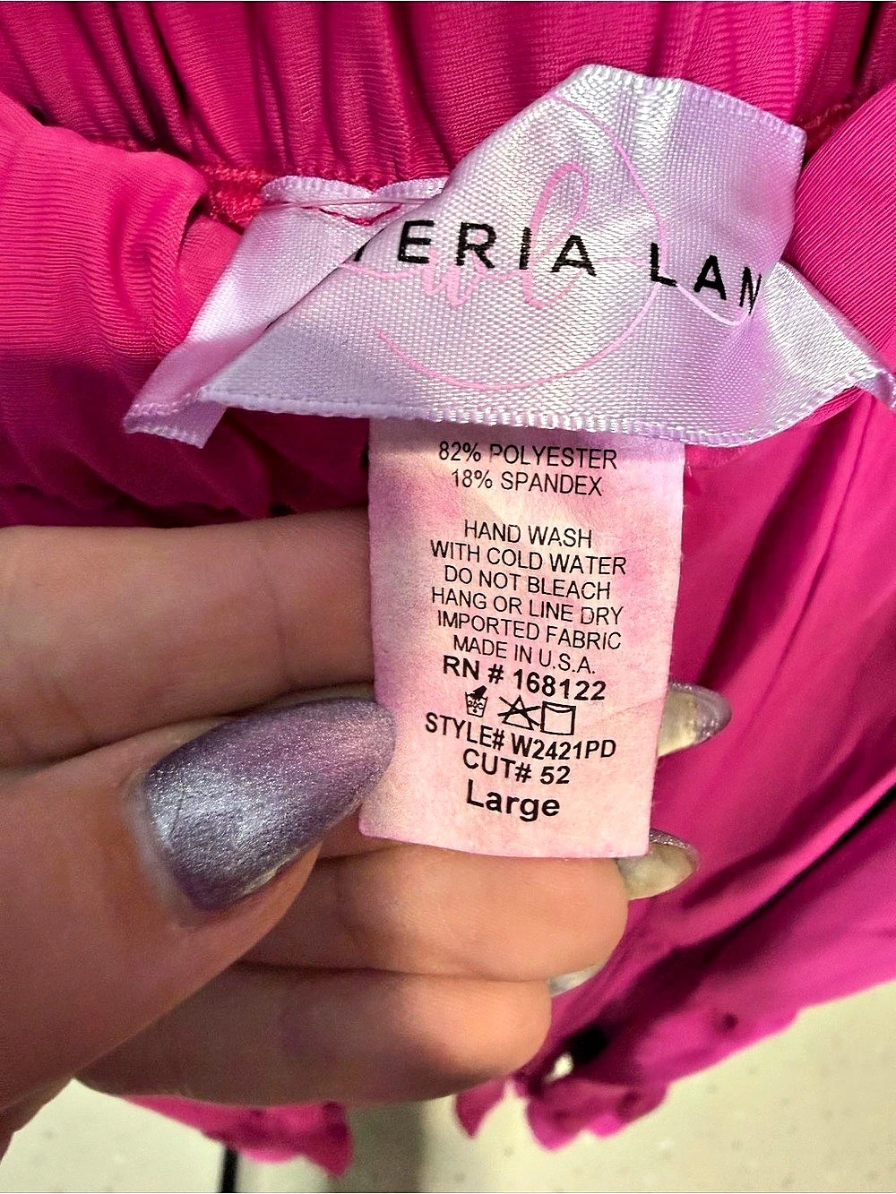 Wisteria Lane Hot Pink Tiered Stretch Palazzo Pants - Picture 5 of 5